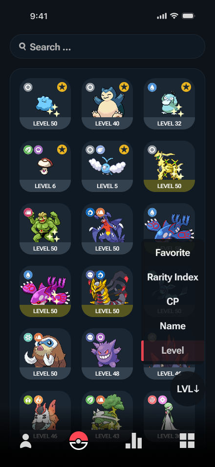 Pokémon Tracker Pokédex collection browser