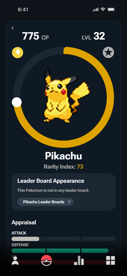 Pokémon Tracker individual Pokémon details