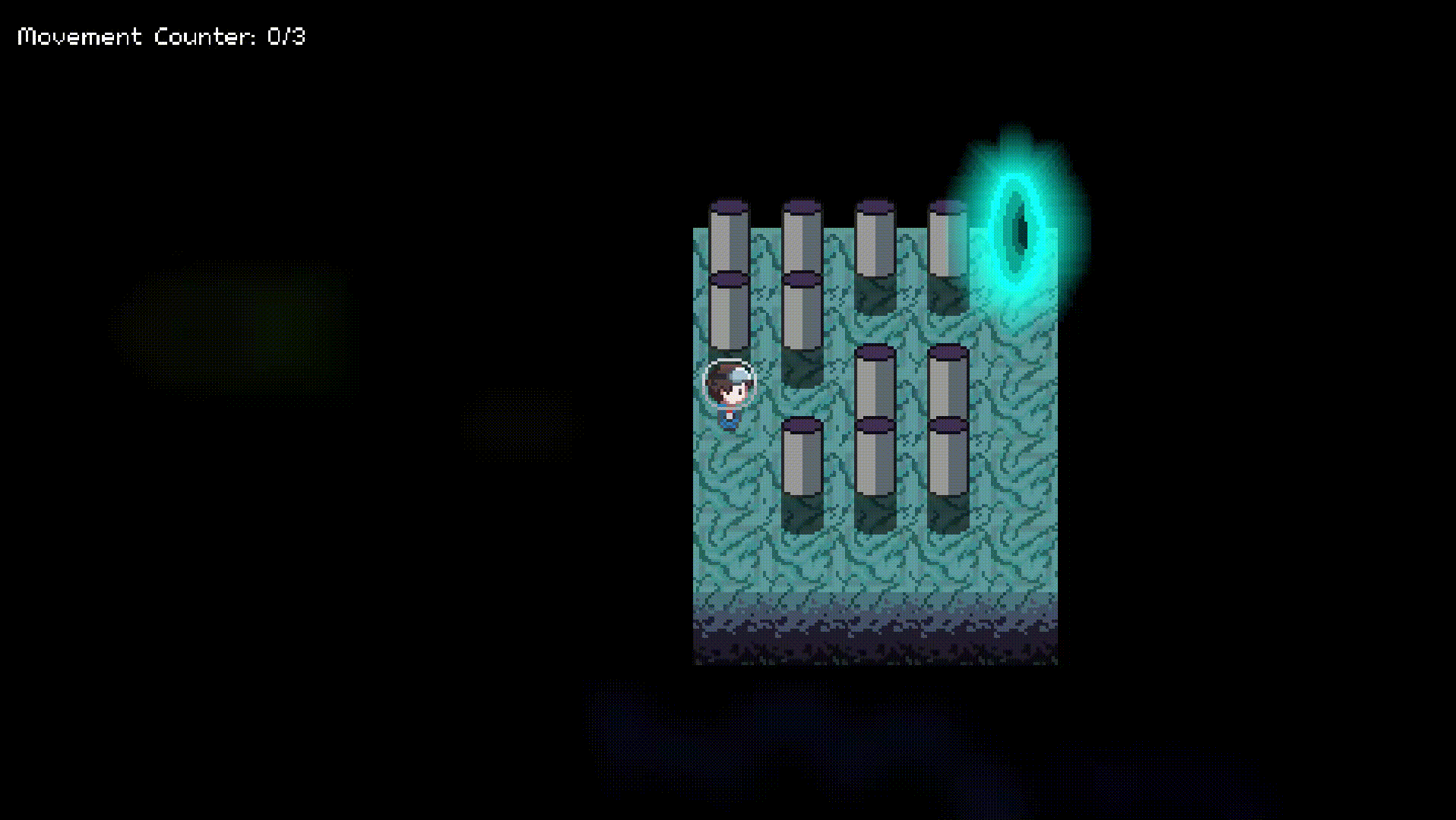 Shiftscape gameplay showing the player shifting sections of the world to create a route through the puzzle